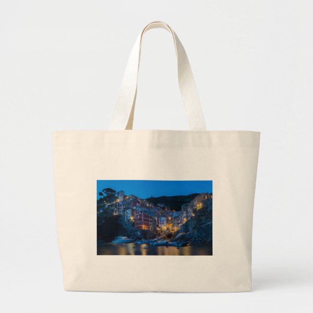 Grand Tote Bag Riomaggiore la nuit Cinque Terre Ligurie Italie (Devant)