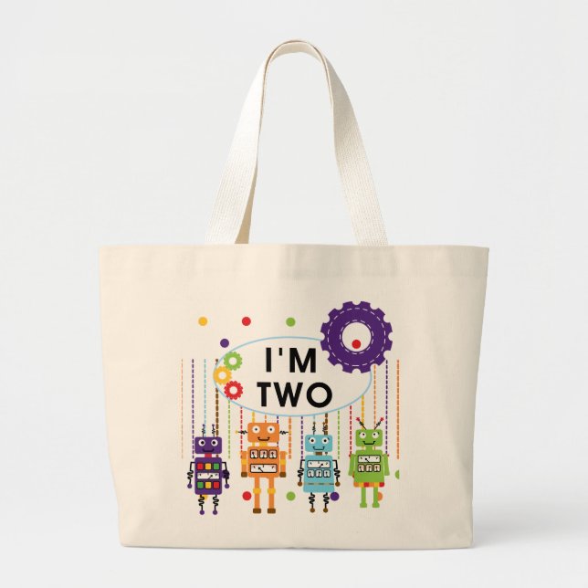 Grand Tote Bag Robot 2e chemises et cadeaux d'anniversaire (Devant)