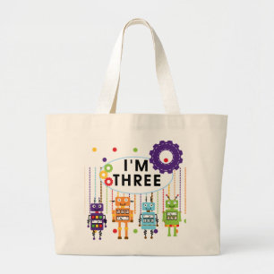 Grand Tote Bag Robot T-shirts et cadeaux d'anniversaire 3e