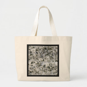 Grand Tote Bag Rocher de granit blanc avec cadre noir