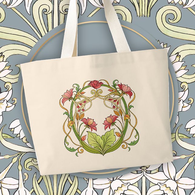 Grand Tote Bag Romantic Art Nouveau Home Accent (Créateur téléchargé)