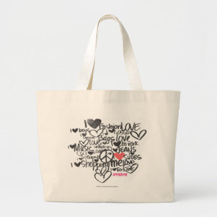 Grand Tote Bag Rose de graffiti