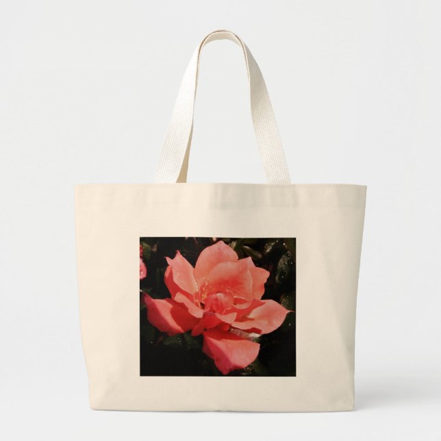 Grand Tote Bag rose de pêche et détritus (Devant)