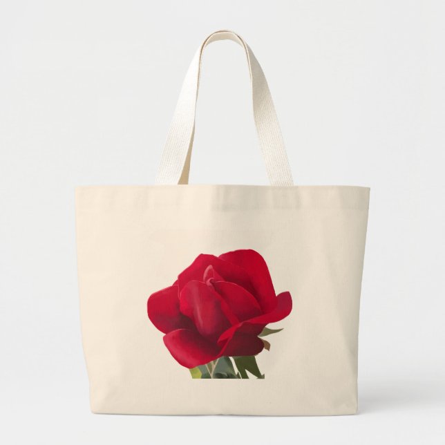 Grand Tote Bag Rose rouge - Rose rouge (Devant)