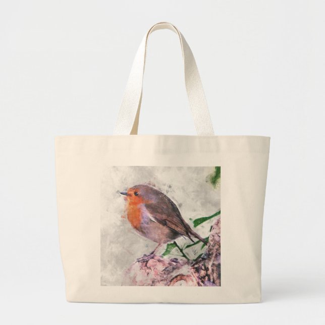 Grand Tote Bag Rouge-gorge (Devant)