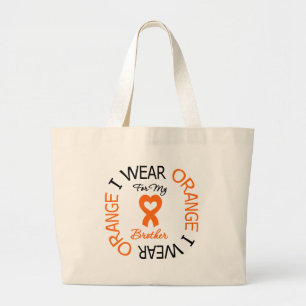 Grand Tote Bag Ruban orange de coeur d'usage de la leucémie I