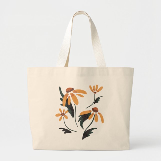 Grand Tote Bag Rudbeckia Hirta Black-Eyed Susan Fleurs esthétique (Devant)