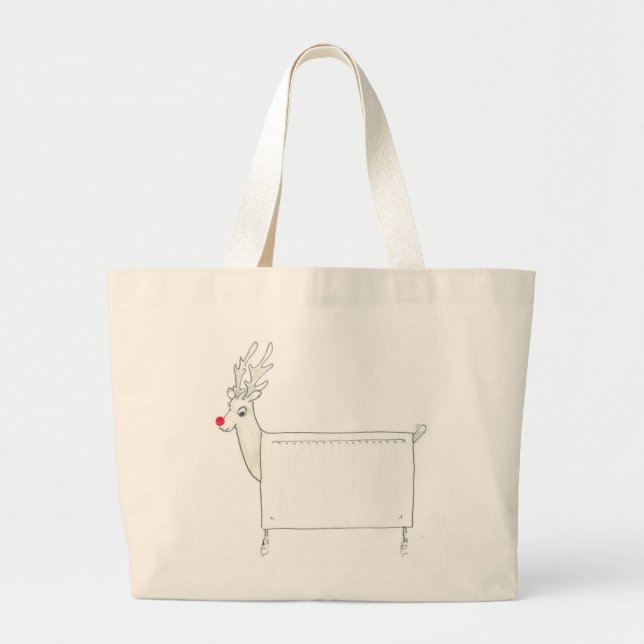 Grand Tote Bag Rudolf le radiateur flairé rouge (Devant)