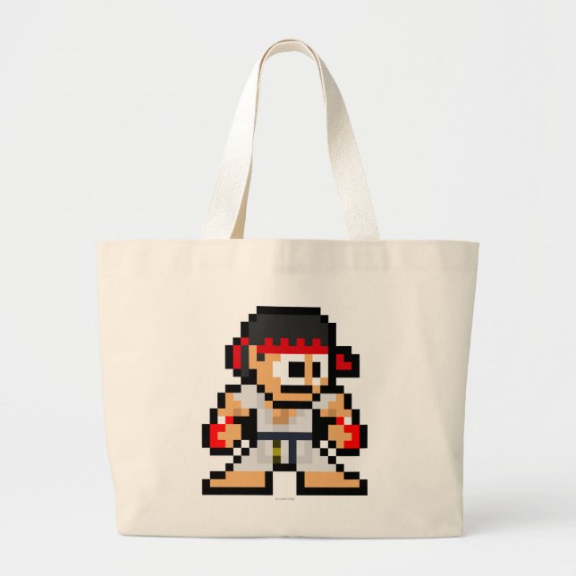 Grand Tote Bag Ryu à 8 bits (Devant)
