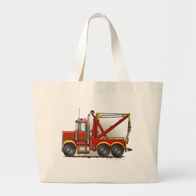 Grand Tote Bag Sacs/emballages rouges de naufrageur de dépanneuse (Devant)
