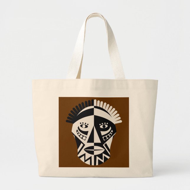 Grand Tote Bag Sacs-masques africains (Devant)