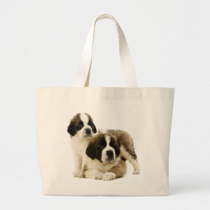 Grand Tote Bag Saint Bernard Puppy Dog - Love St Bernard