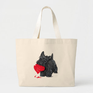 Grand Tote Bag Saint-Valentin Terrier Écossais