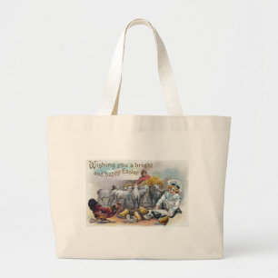 Grand Tote Bag Salutations de Pâques Vintage