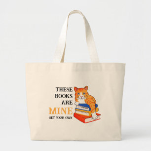Grand Tote Bag S'AMUSER CES LIVRES SONT À MOI Lecture Chat