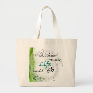 Grand Tote Bag Sans musique, la vie Bb…