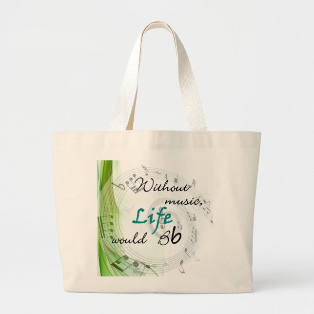 Grand Tote Bag Sans musique, la vie Bb… (Devant)