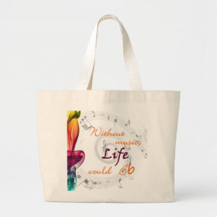 Grand Tote Bag Sans musique, la vie Bb…