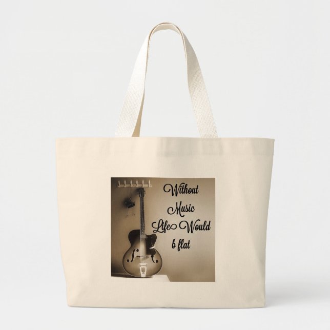 Grand Tote Bag Sans vie de musique b plat (Devant)