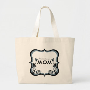 Grand Tote Bag Sassy Floral World's Greatest Mom Bag