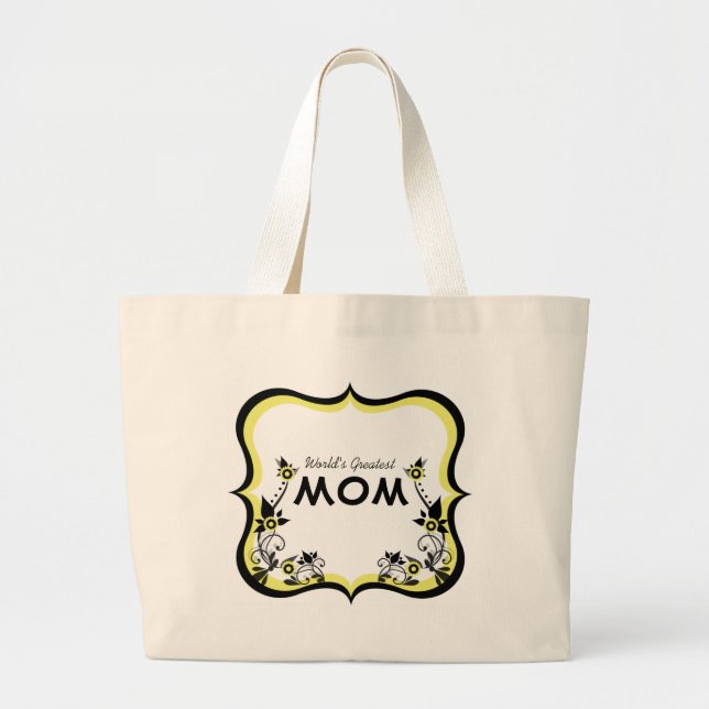 Grand Tote Bag Sassy Floral World's Greatest Mom Bag (Devant)