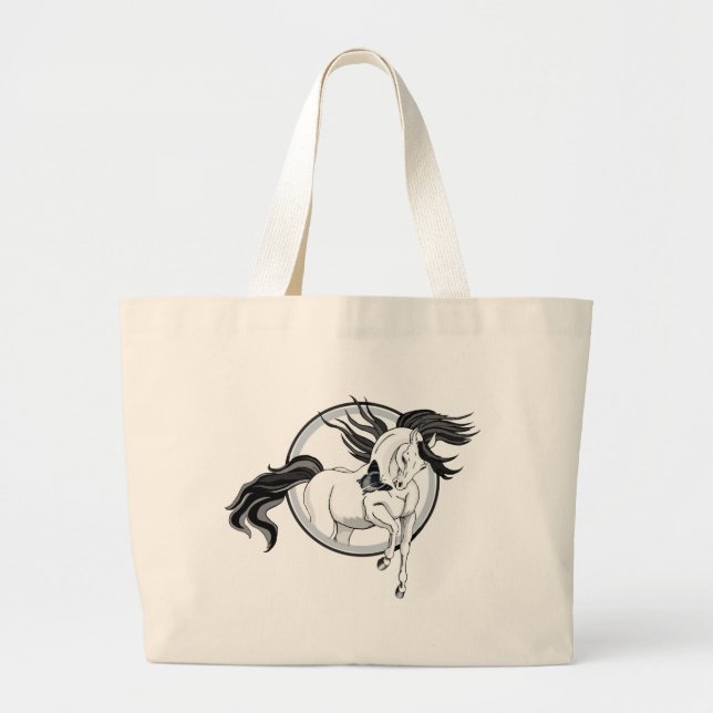 Grand Tote Bag Sauter ~ Cheval et papillon (Devant)