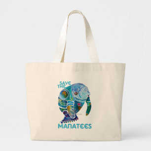Grand Tote Bag Sauvez le lamantin