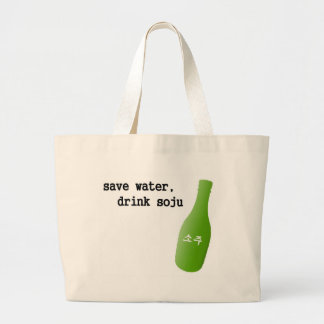 Grand Tote Bag Sauvez l'eau, boisson Soju !