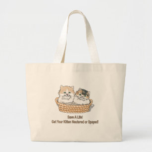 Grand Tote Bag Sauvez une vie - chatons