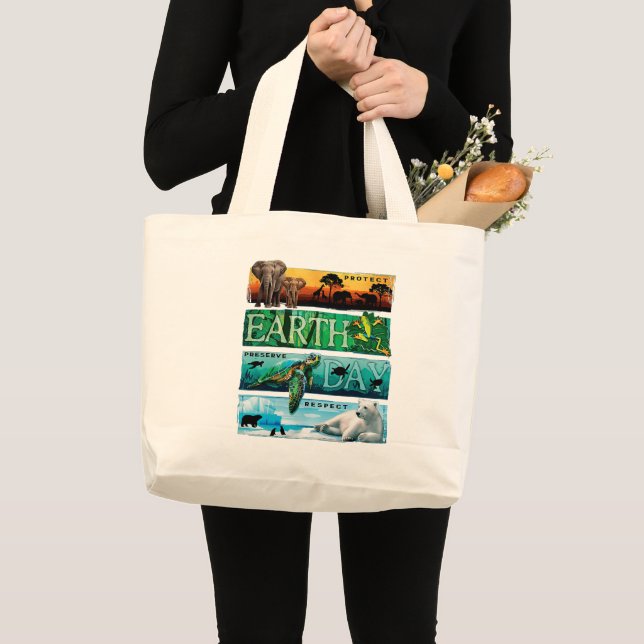 Grand Tote Bag Save The Planet (Devant (produit))