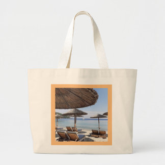 Grand Tote Bag Scène de plage exotique. Skiathos.