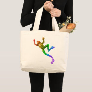 Grand Tote Bag Sculpture de grenouille arc-en-ciel de SlipperyJoe