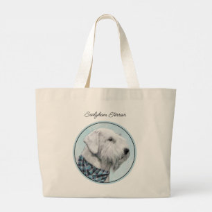 Grand Tote Bag Sealyham Terrier Peinture Cute Original Chien Art
