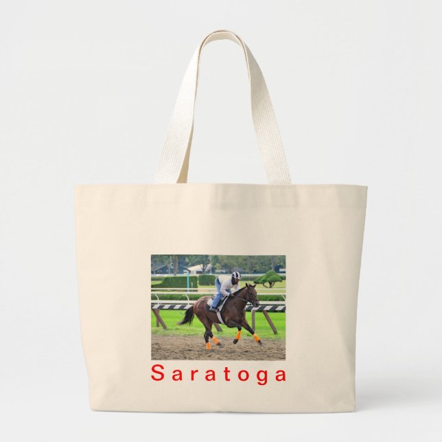 Grand Tote Bag Séances d'entraînement de matin de Saratoga (Devant)