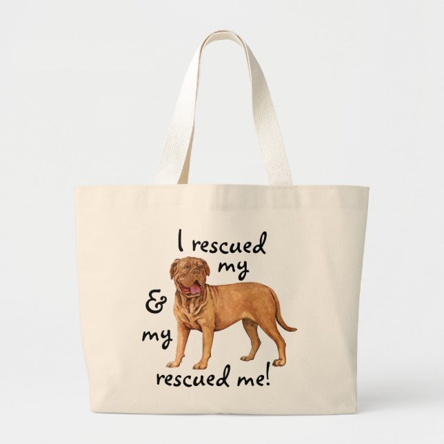 Grand Tote Bag Secourir Dogue de Bordeaux (Devant)