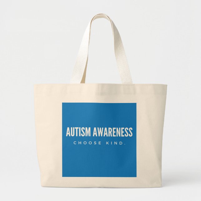 Grand Tote Bag sensibilisation sur l'autisme. choisissez gentimen (Devant)