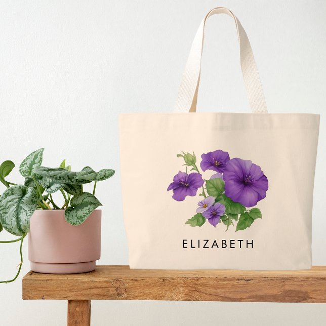 Grand Tote Bag Septembre Mois de naissance Fleur Cadeau personnal (Créateur téléchargé)