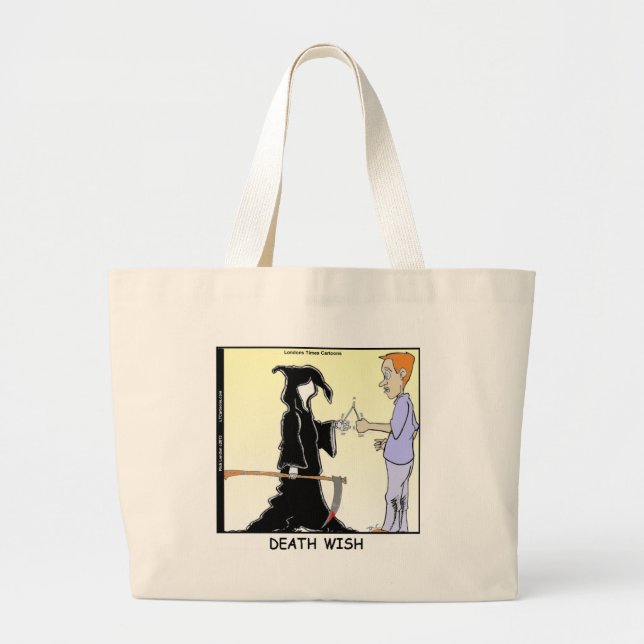 Grand Tote Bag Seuls Les Poulets Craignent La Faucheuse Drôle (Devant)