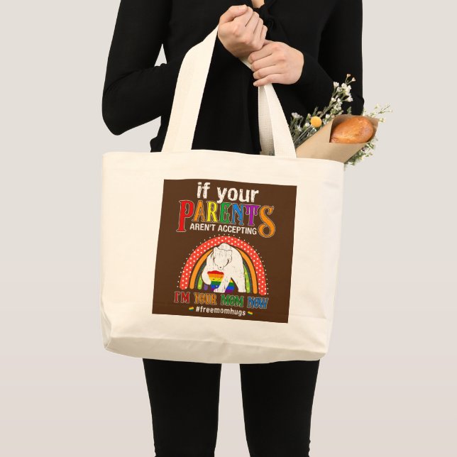 Grand Tote Bag Si vos parents n'acceptent pas que je sois votre m (Devant (produit))