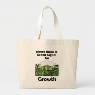 Grand Tote Bag Signal Vert pour la Croissance de la Serre ouvertu
