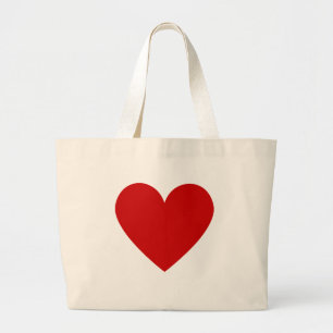 Grand Tote Bag Simple Coeur Rouge Minimaliste Amour Moderne Natur