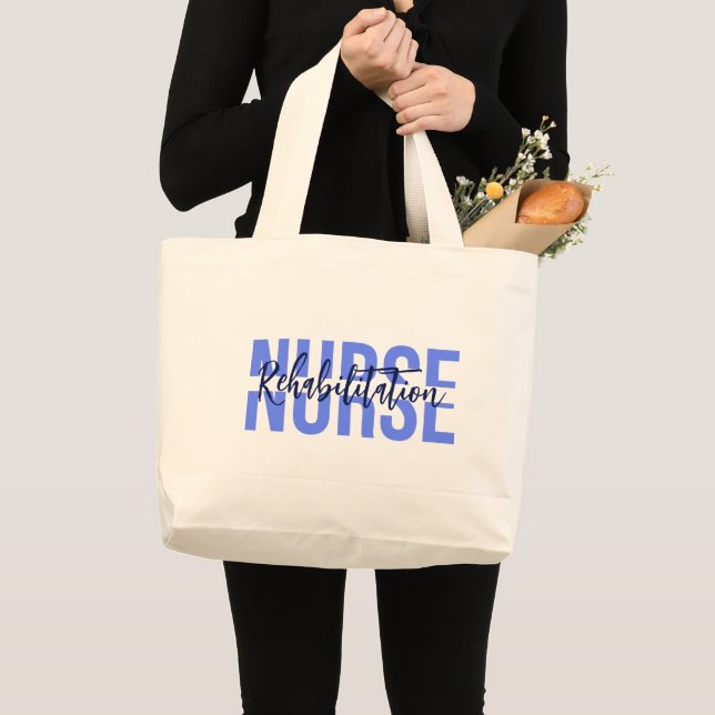 Grand Tote Bag Simple Nurse Custom Text Spécialité : Rehab (Devant (produit))