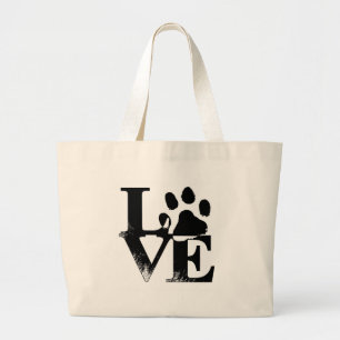 Grand Tote Bag Simple Paw d'amour pour animal