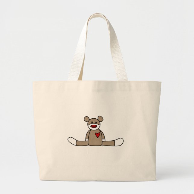 Grand Tote Bag Singe original de chaussette (Devant)