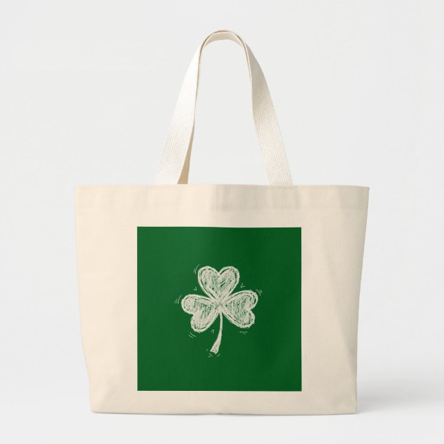 Grand Tote Bag Sketch Shamrock  (Devant)