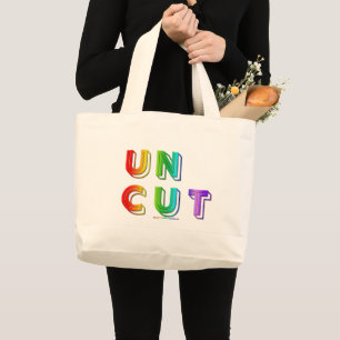 Grand Tote Bag SlipperyJoe non coupé vibrant vivant néon arc-en-c