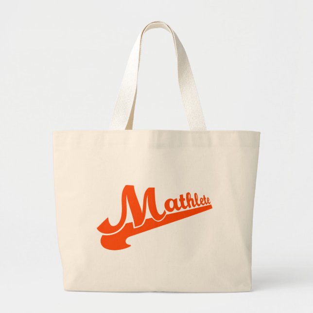 Grand Tote Bag Slogan de Mathlete pour des amants de maths (Devant)