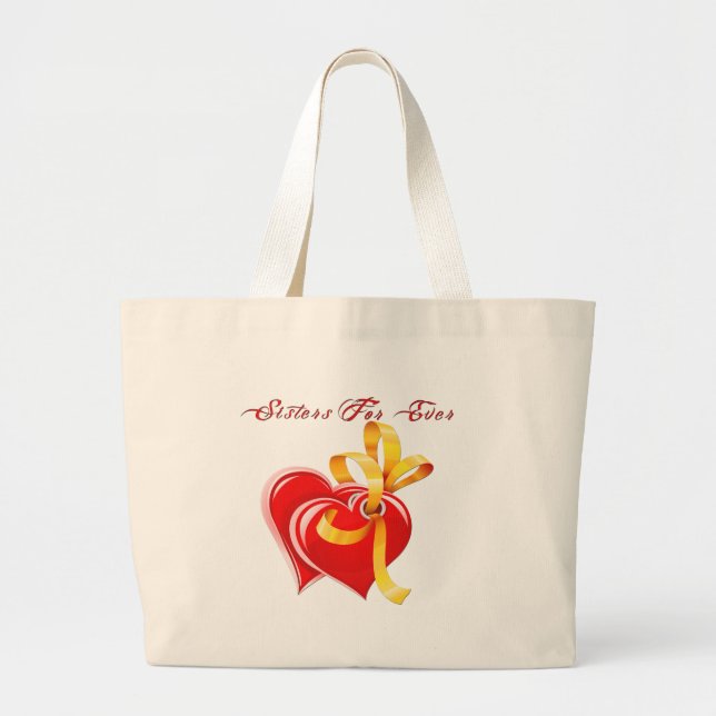 Grand Tote Bag Soeurs Pour Tous Les Coeurs (Devant)
