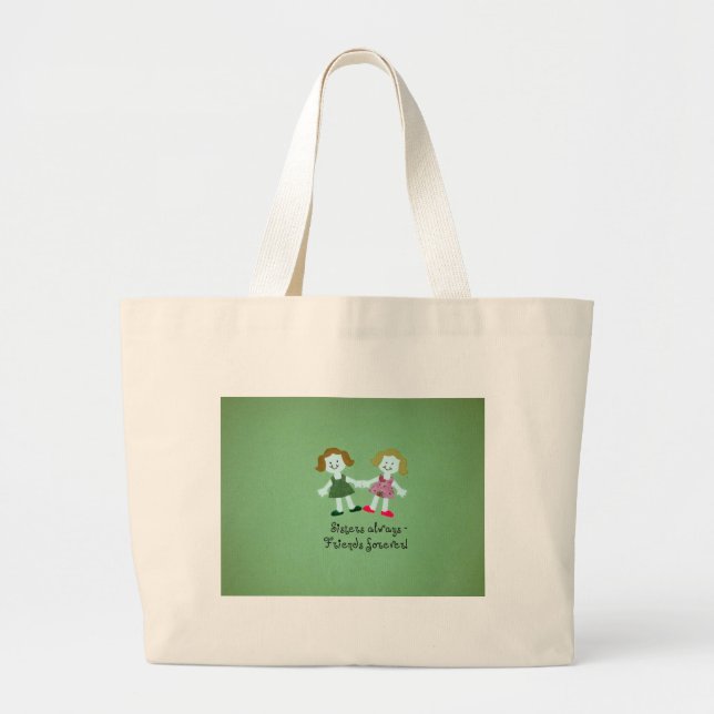 Grand Tote Bag Soeurs toujours - amis pour toujours! (Devant)