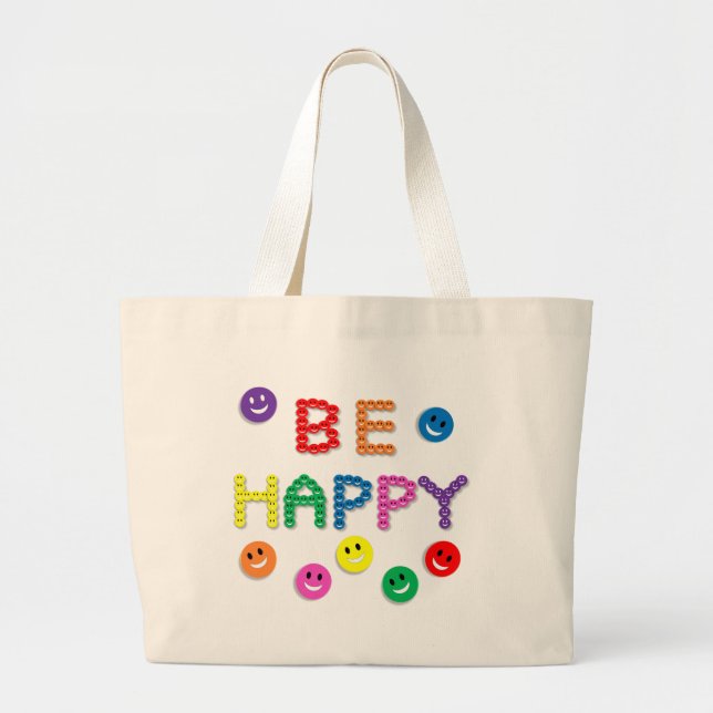 Grand Tote Bag Soyez heureux (Devant)